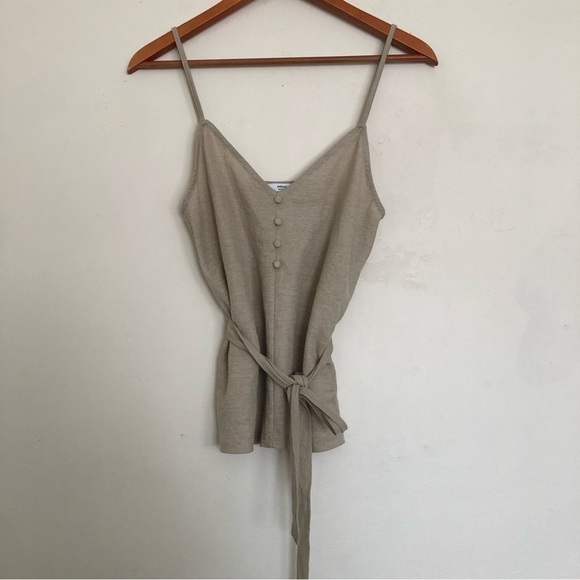 MANGO Button Detail Tie Waist Cami Top - Picture 1 of 9